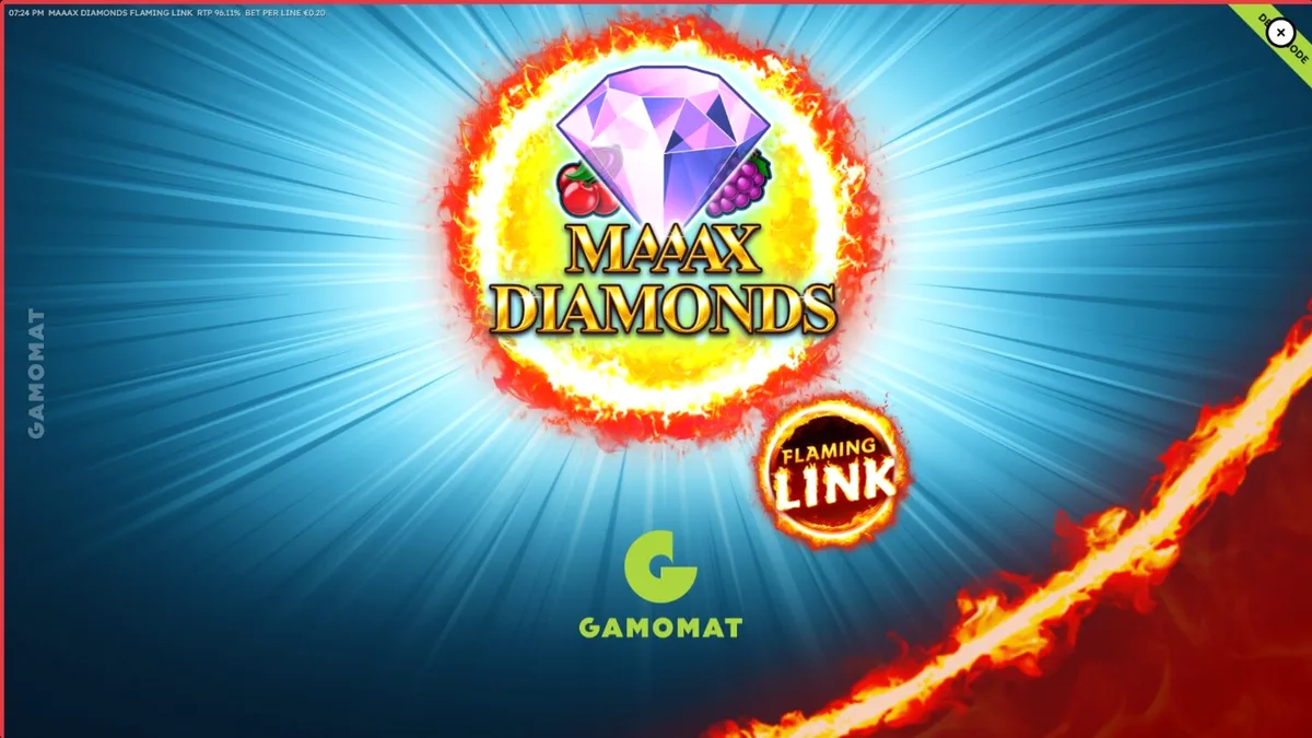 Tampilan antarmuka slot Maaax Diamonds Flaming Link di perangkat seluler